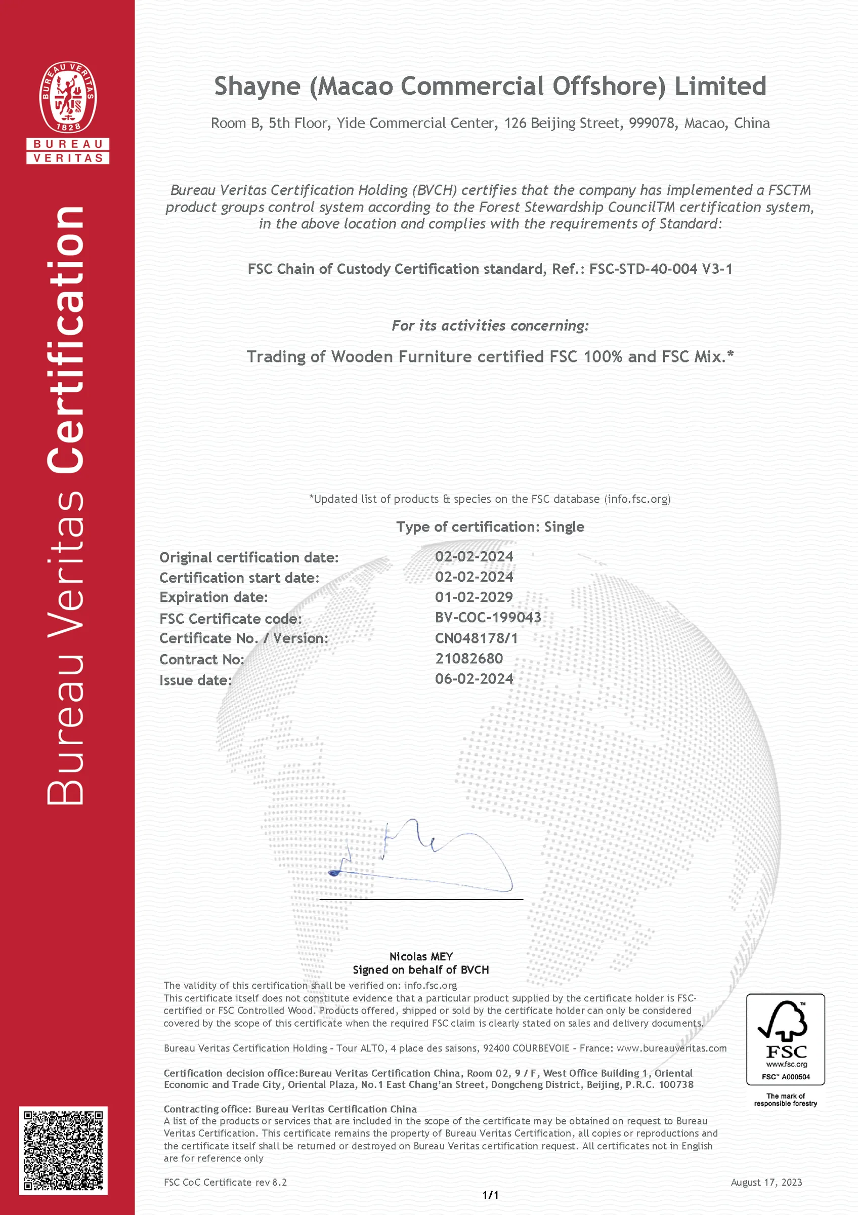 ISO certificate